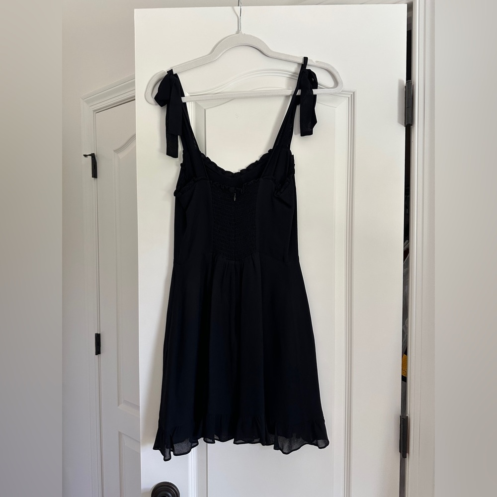 Reformation Black Mini Dress with Tie Straps - Picture 4 of 5